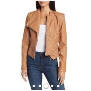 BLANK NYC  FAUX LEATHER TAN JACKET SIZE SMALL